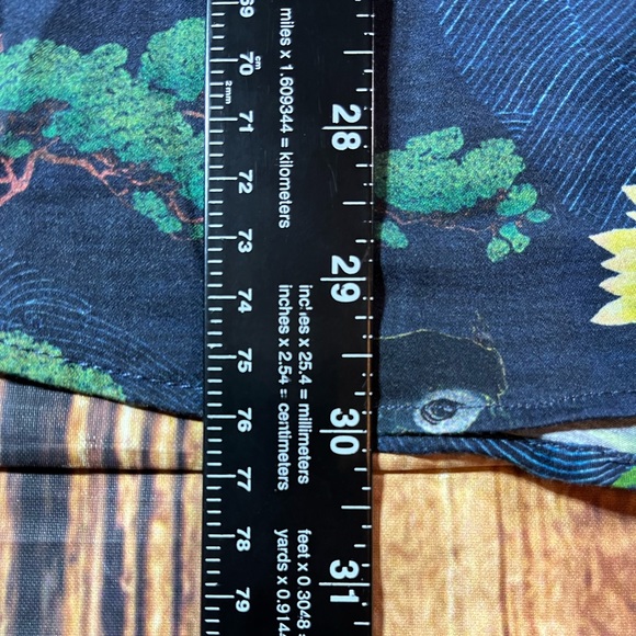 7 Downie St Button Up Shirt Mens Size 3 Medium Koi Fish All Over Print Stretch - Picture 7 of 9